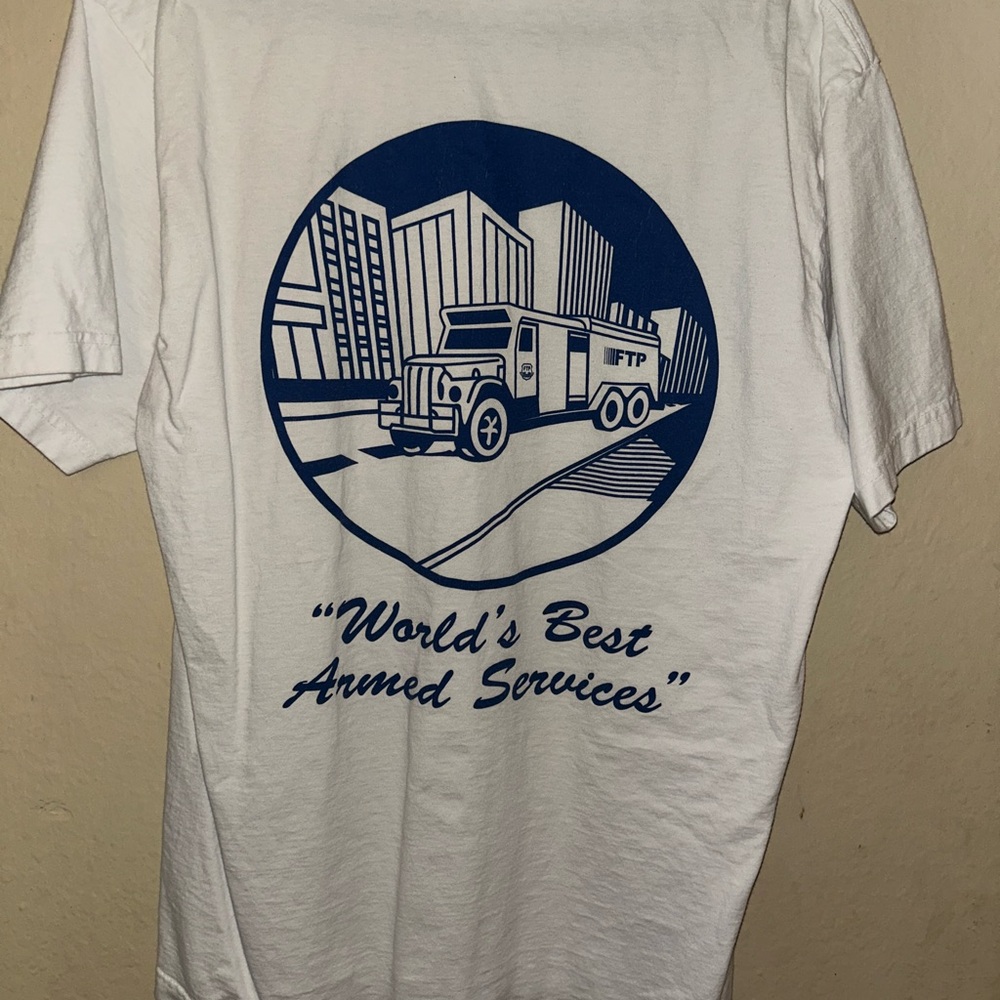FTP White Tee with Blue Graphic